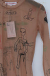 Walter Van Beirendonck Mateusz Sarzynski long-sleeved tattoo top AW22-23 8051 light skin color